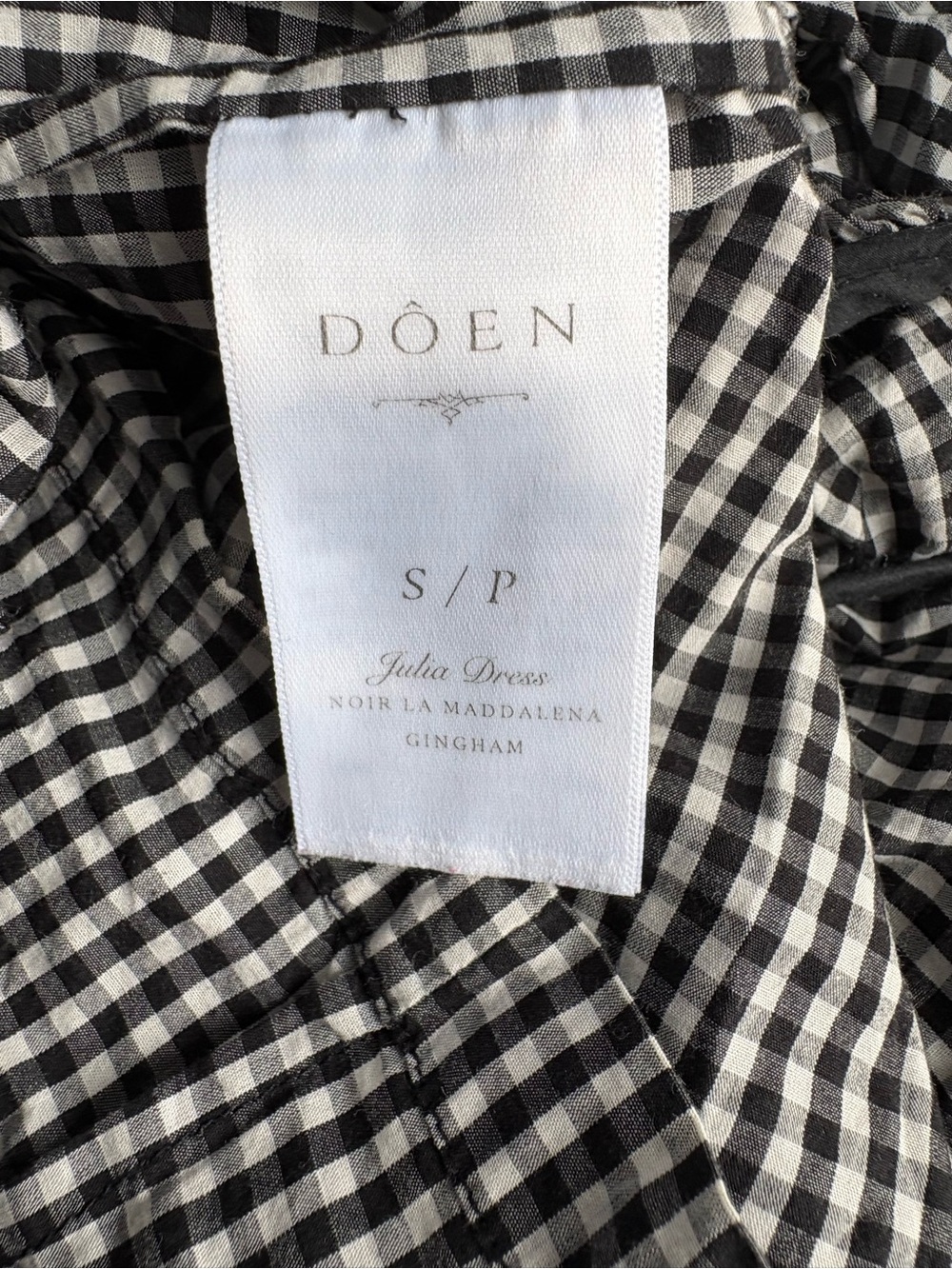 Doen Julia Gingham Dress, Small - Picture 5 of 5